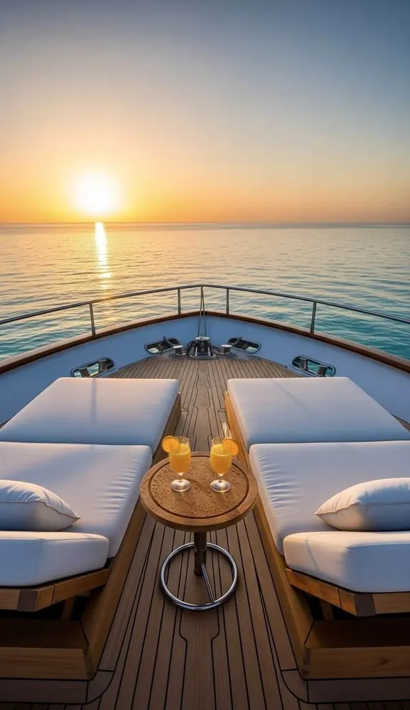 Cubierta de crucero con descanso